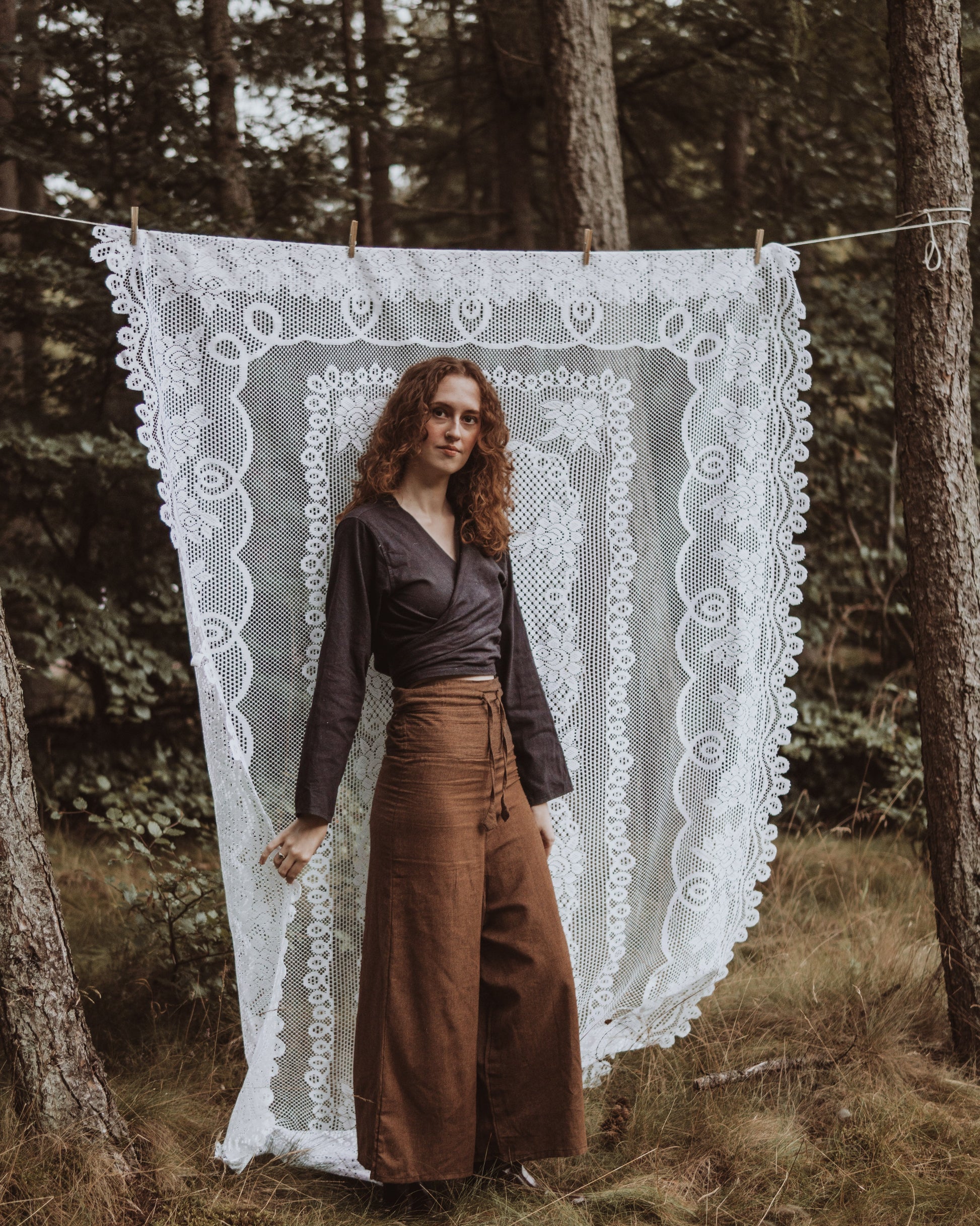 Clothing & Accessories > Clothing > Shirts & Tops Women's Hemp Trousers - Brown Hemp & Hope ethical sustainable handmade